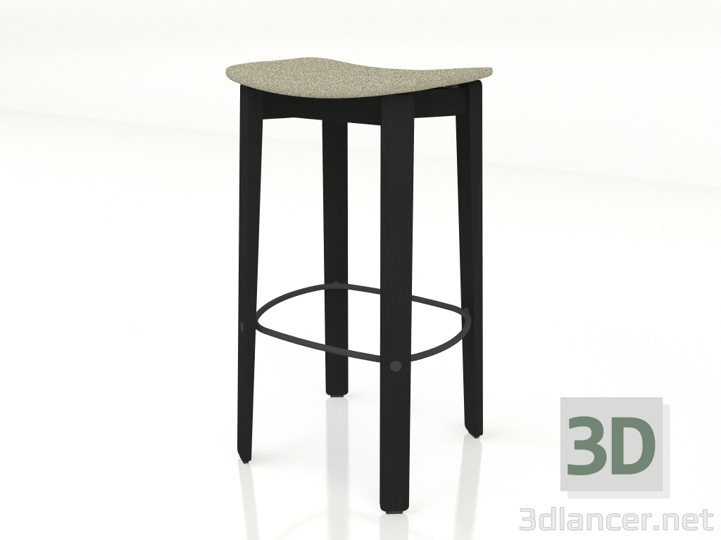 3d model Taburete de bar Nora tapizado en tela (oscuro) - vista previa