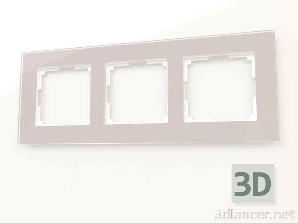 Modelo 3d Moldura para 3 postes Favorit (esfumado, vidro) - preview