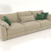 3D Modell Gerades 3-Sitzer-Sofa SHERLOCK (Polsteroption 1) - Vorschau