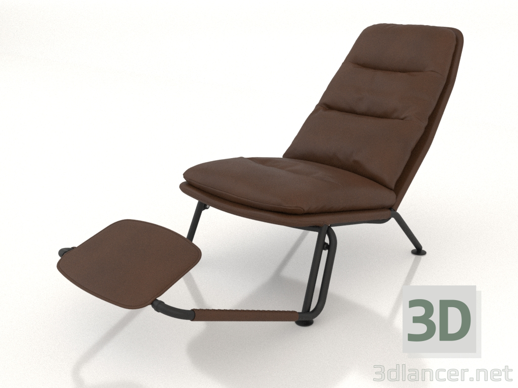 modèle 3D Fauteuil inclinable (déplié) - preview