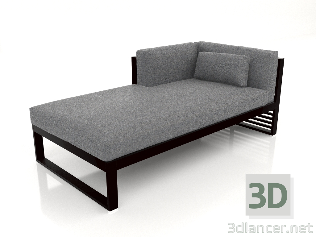 Modelo 3d Sofá modular, seção 2 esquerda (preto) - preview