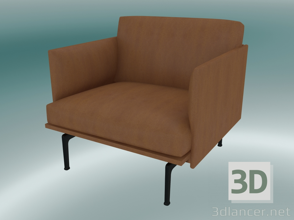 3D Modell Stuhlstudio Outline (Refine Cognac Leather, Schwarz) - Vorschau