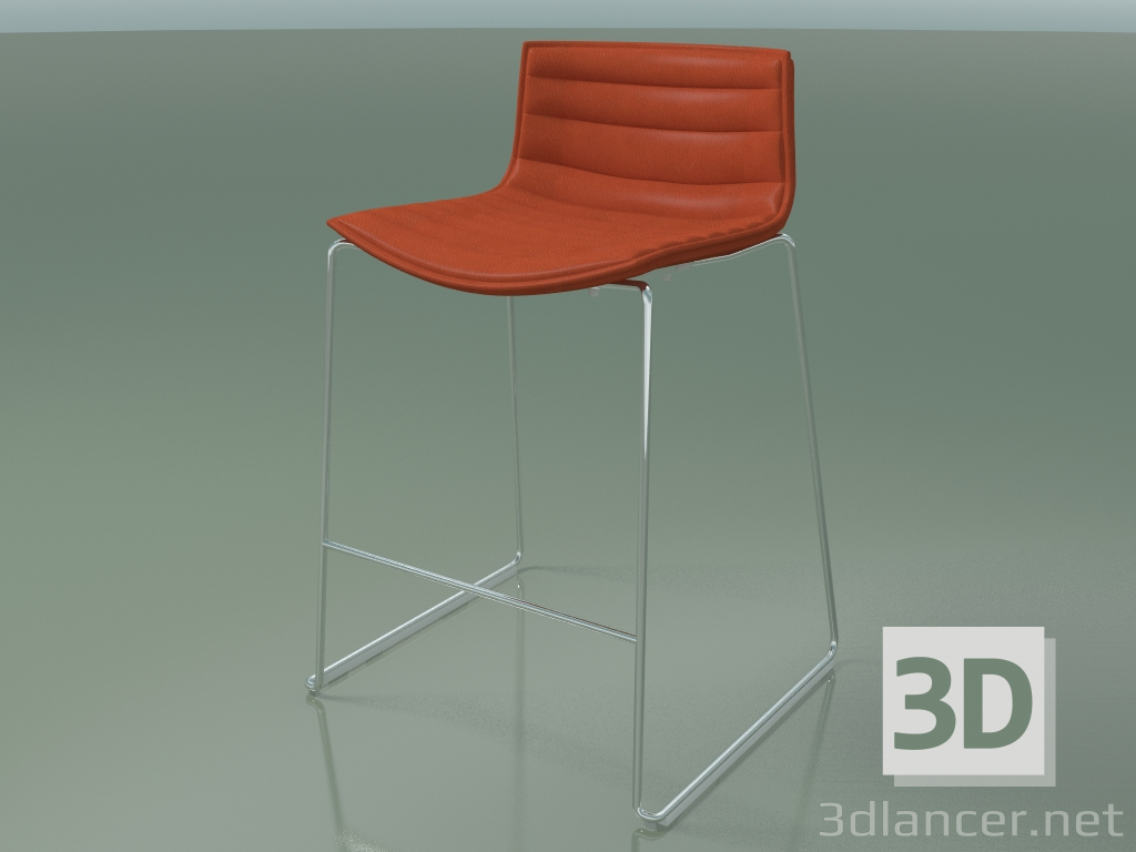 3d model Silla de bar 0486 (en trineo, con tapicería) - vista previa