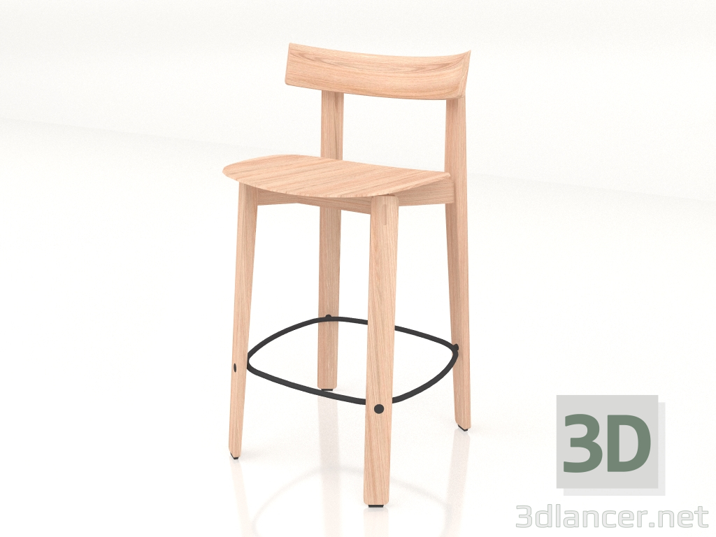 modèle 3D Chaise semi-bar Nora (claire) - preview