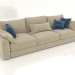 3D Modell Gerades 3-Sitzer-Sofa SHERLOCK (Polsteroption 2) - Vorschau