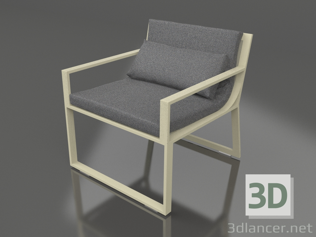 modèle 3D Fauteuil club (Or) - preview