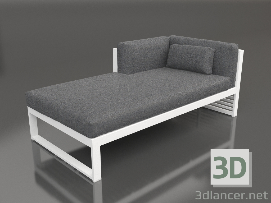 Modelo 3d Sofá modular, seção 2 esquerda (branco) - preview