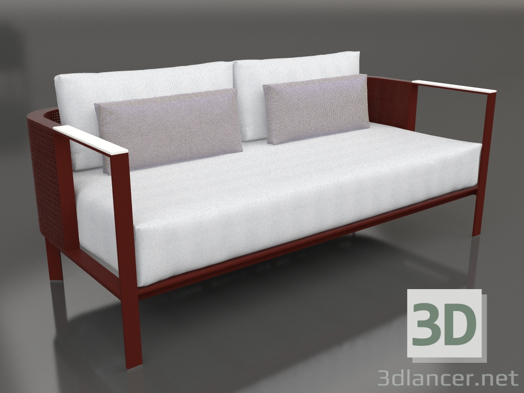 3d model 2-seater sofa (Wine red) - preview