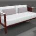 3d model 2-seater sofa (Wine red) - preview