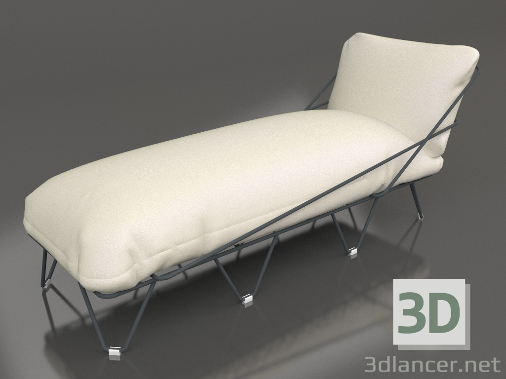 3D modeli Şezlong (Antrasit) - önizleme