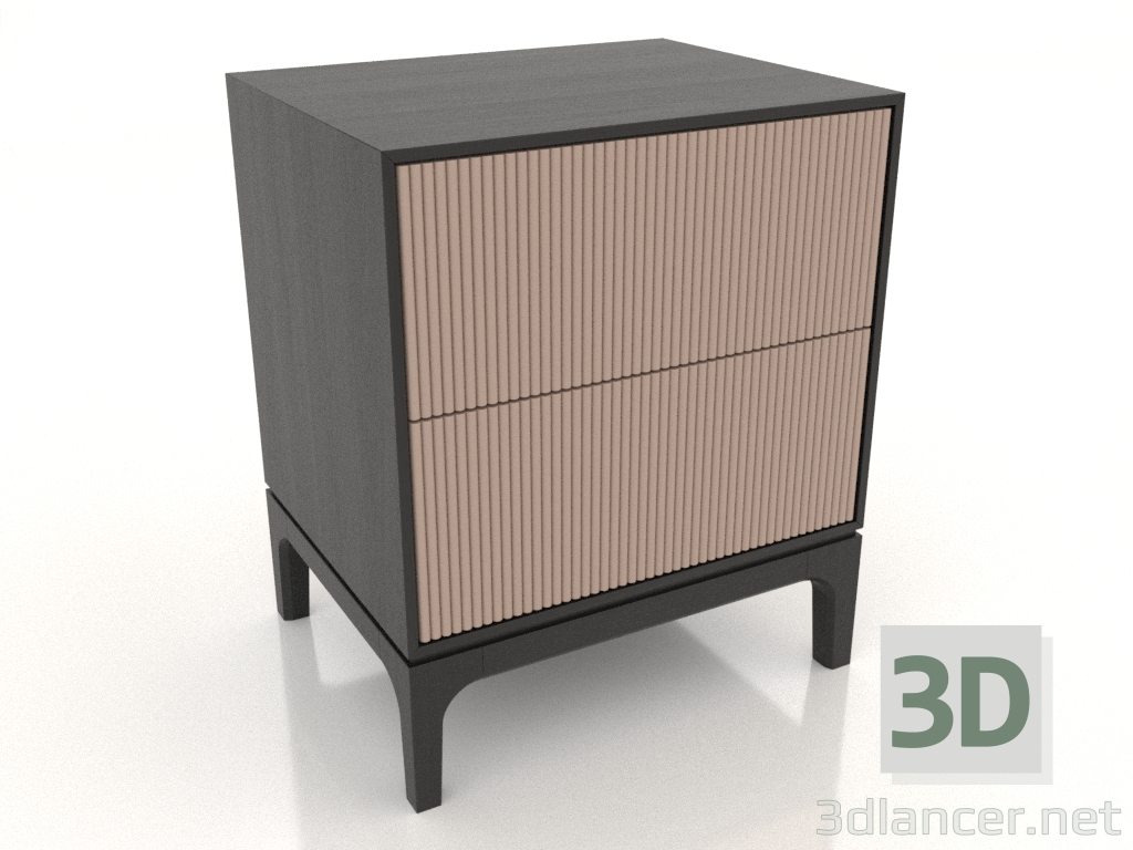 Modelo 3d Mesa de cabeceira FARGO 2 gavetas com frentes fresadas (bege, carvalho preto, opção 3) - preview