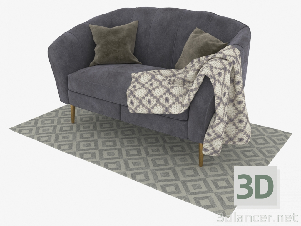 modèle 3D Canapé double Gigi Settee (6002CR) - preview