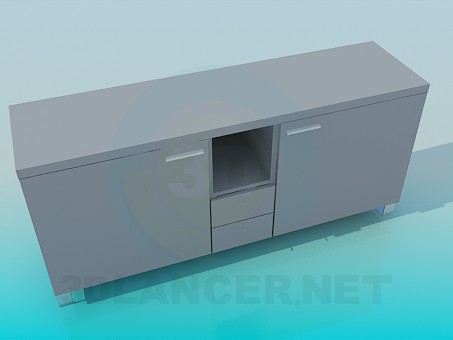 3d model Gabinete con puertas y cajones - vista previa