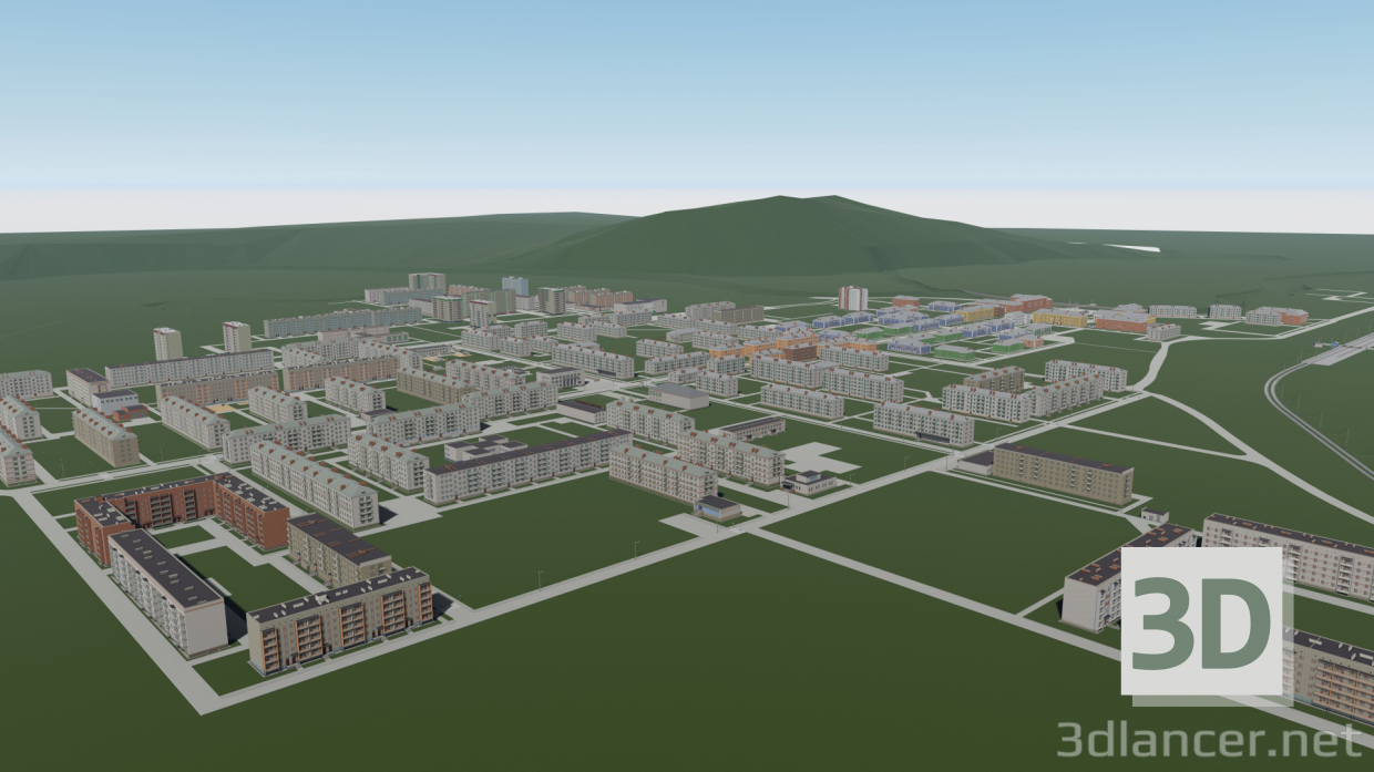 modello 3D di città sovietica Asha comprare - rendering