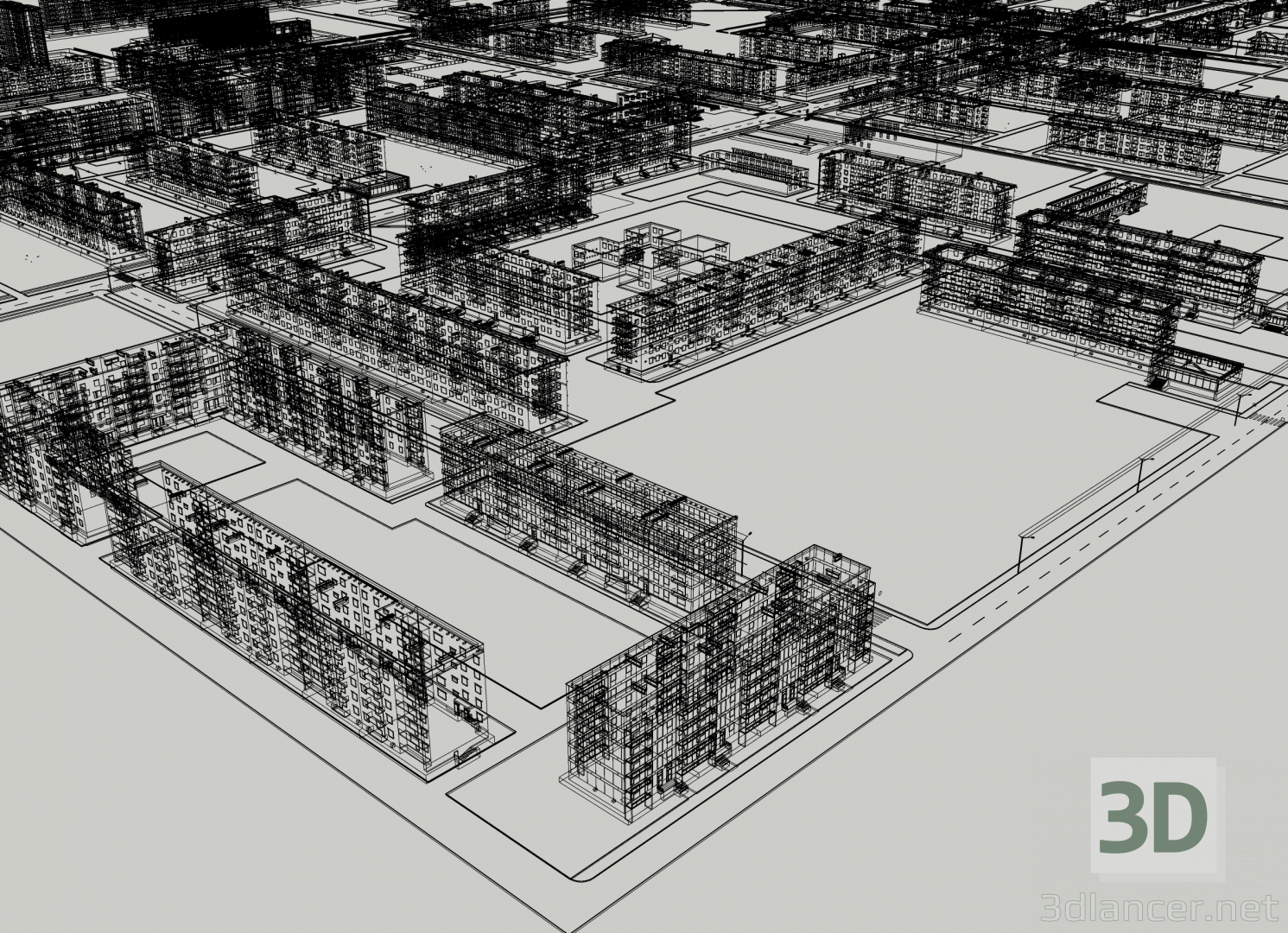 modello 3D di città sovietica Asha comprare - rendering