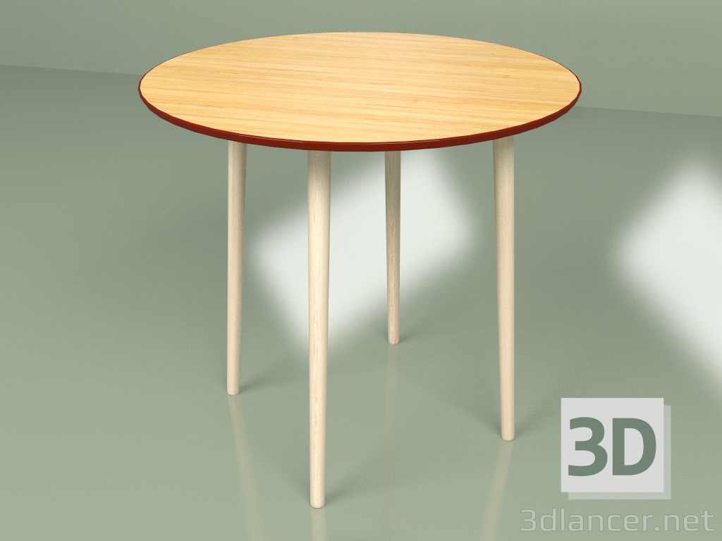 Modelo 3d Mesa do meio Sputnik folheado a 80 cm (vinho) - preview