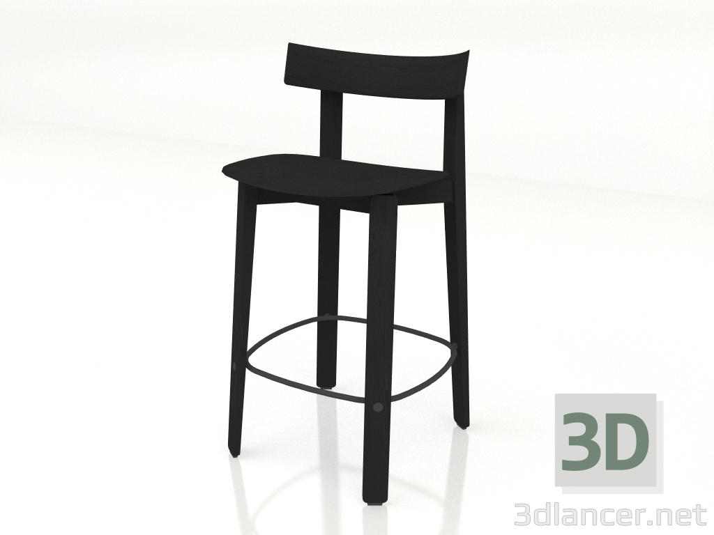 modello 3D Sedia semibarra Nora (scuro) - anteprima