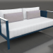 3d model 2-seater sofa (Grey blue) - preview