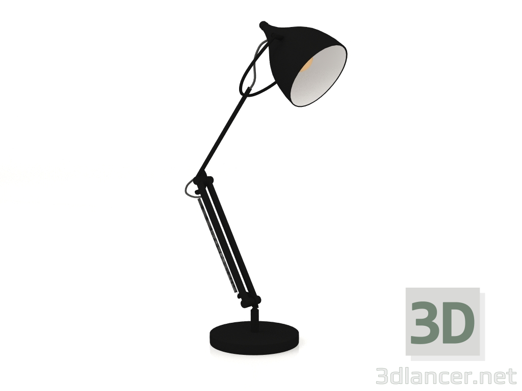 modèle 3D Lampe de table pour lire (noir mat) - preview