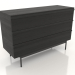 Modelo 3d Cômoda 3 METAL 1200x400x800 (preto RAL 9005) - preview