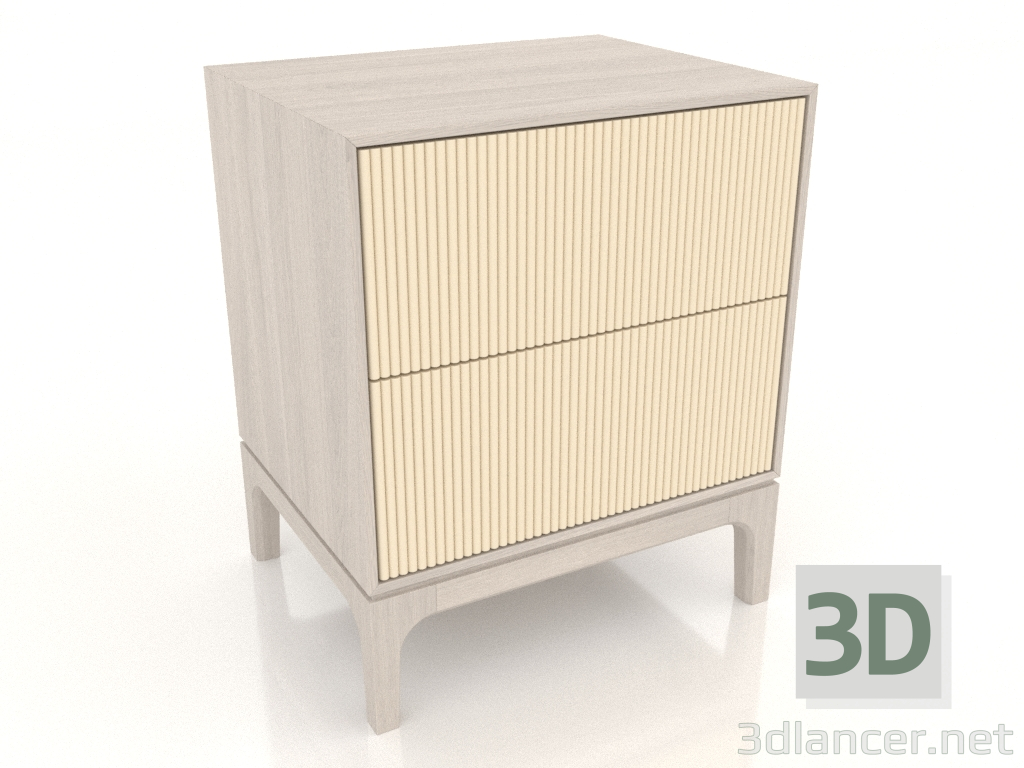 modello 3D Comodino FARGO 2 cassetti con frontali fresati (vaniglia, rovere sbiancato, opzione 3) - anteprima