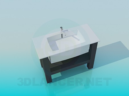 3d model Fregadero rectangular con soporte - vista previa