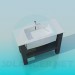 modèle 3D Lavabo rectangulaire avec support - preview