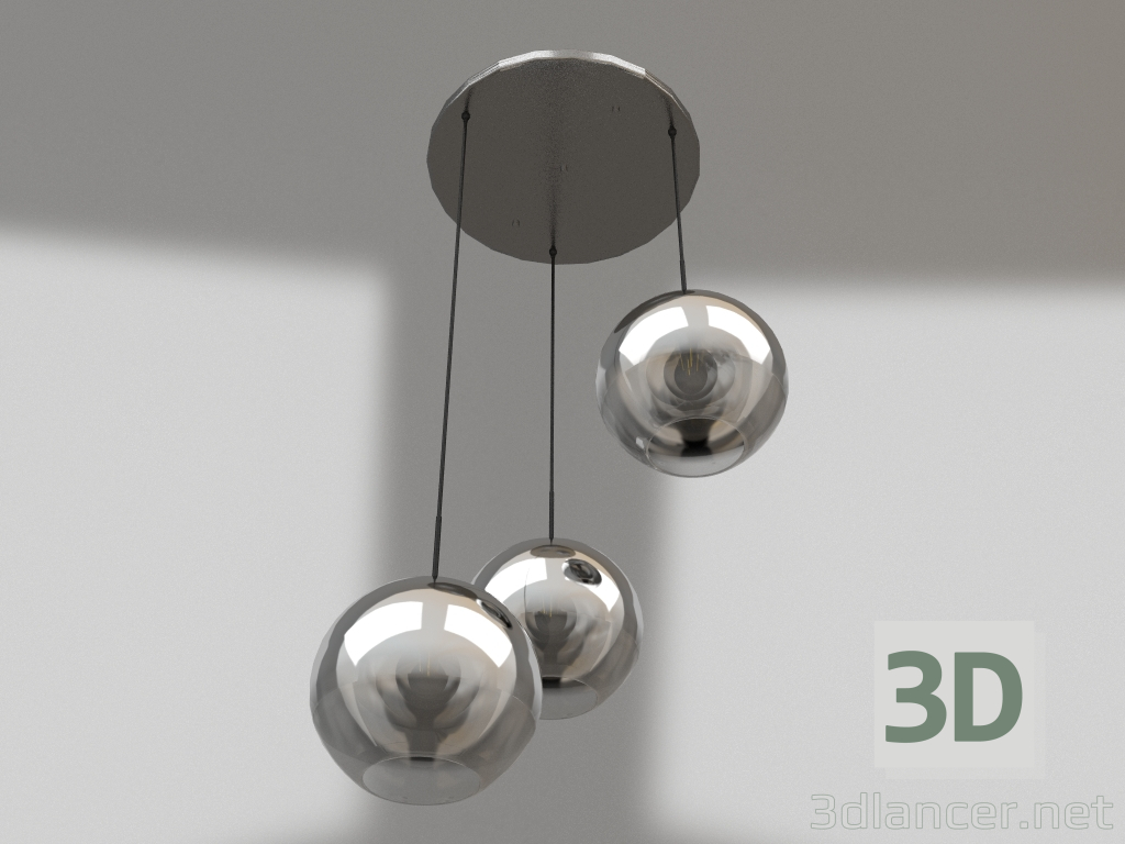 modello 3D Pendente Sunrise trasparente, cromato (07565-3A,16) - anteprima