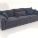 3d model Straight 3-seater sofa SHERLOCK (upholstery option 4) - preview