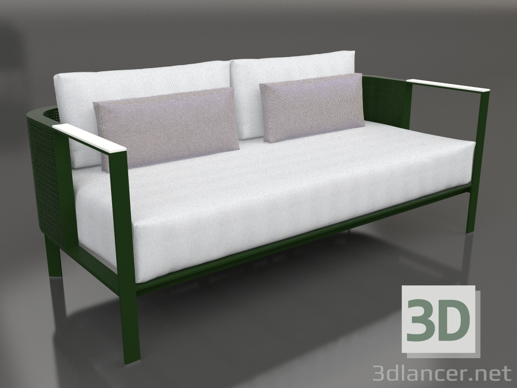 3d model Sofá 2 plazas (Verde botella) - vista previa