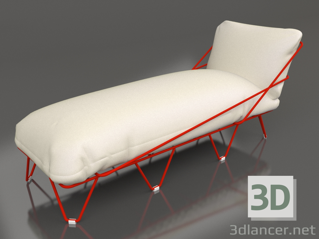 3d model Deckchair (Red) - preview