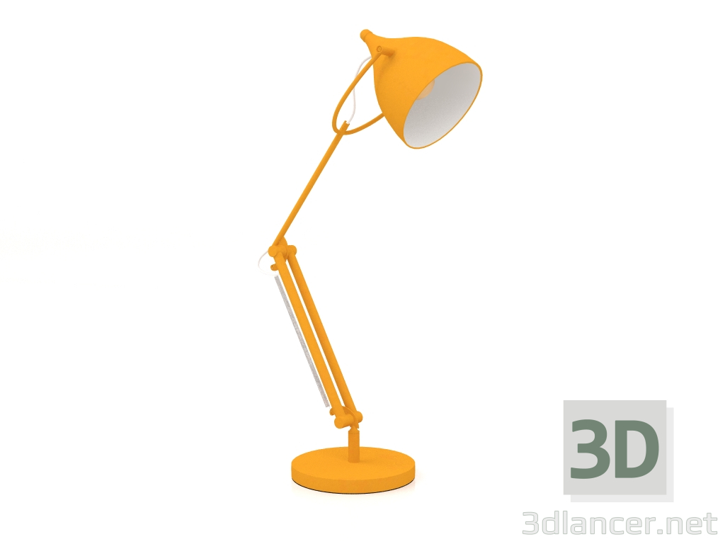 3d model Lámpara de mesa para lectura (Amarillo Mate) - vista previa