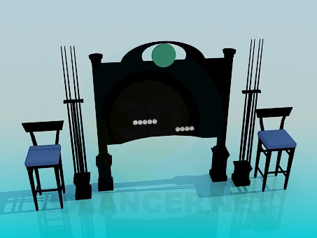 3d model Soporte de billar - vista previa