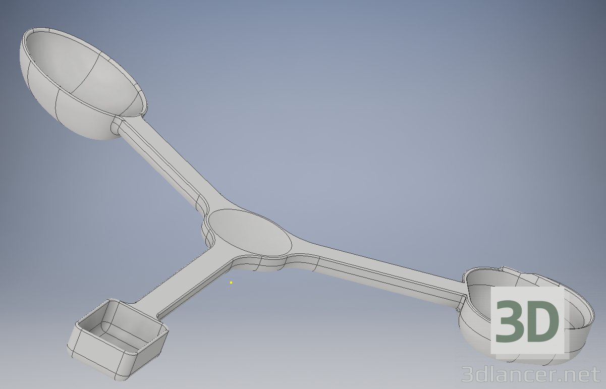 modèle 3D Triple cuillère - preview