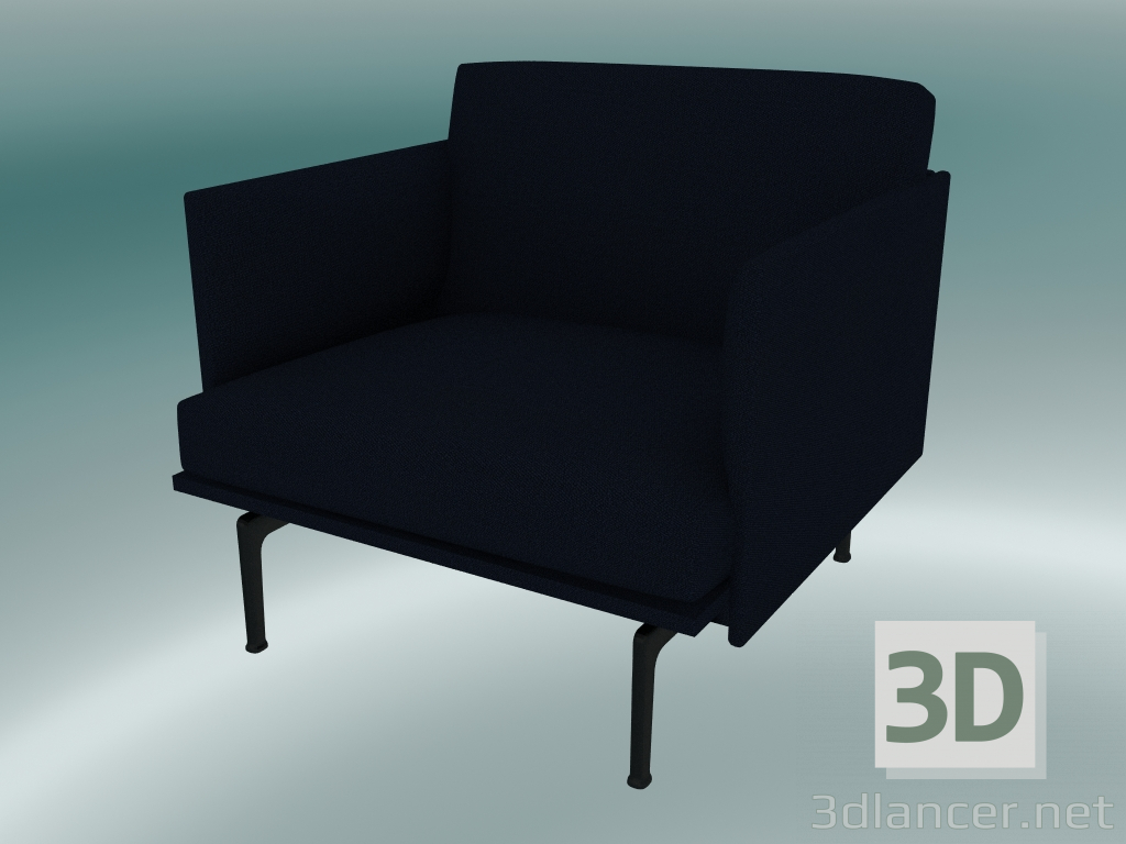 modèle 3D Chaise studio Outline (Vidar 554, Noir) - preview