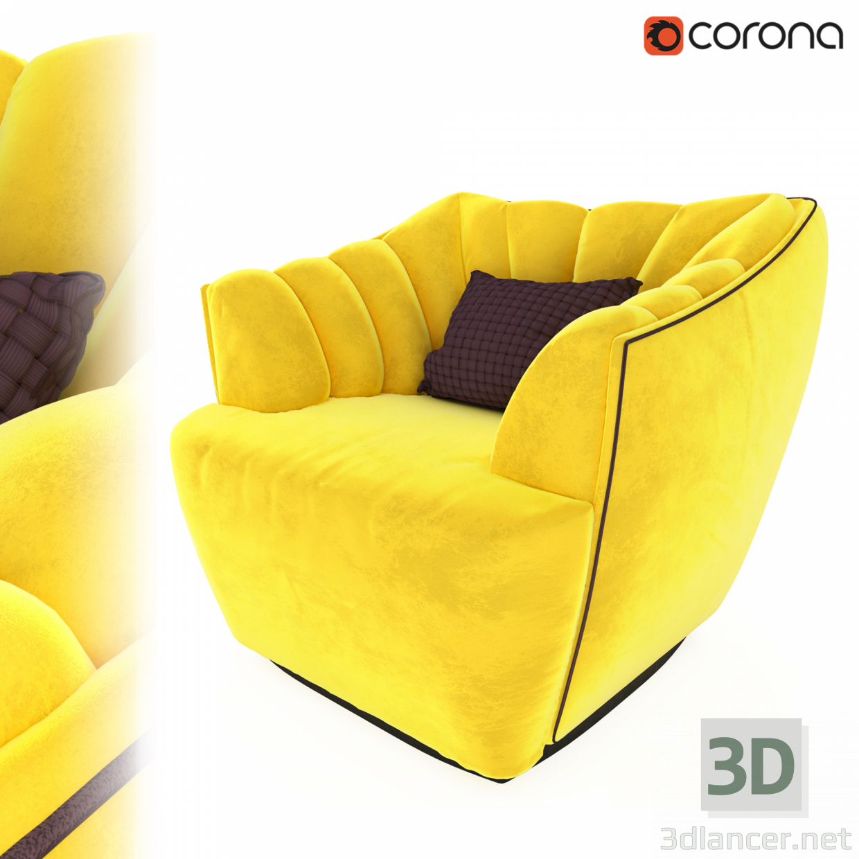 3d Armchair 001 модель купити - зображення