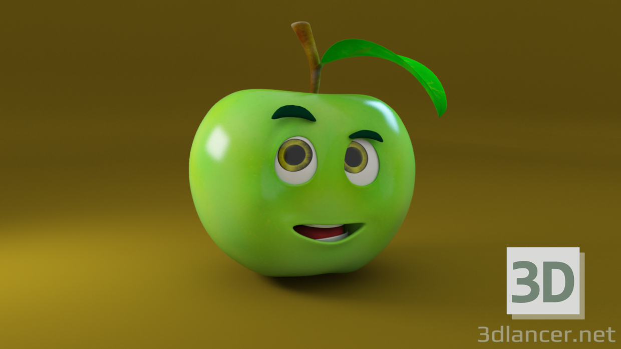 3d Apple model buy - render