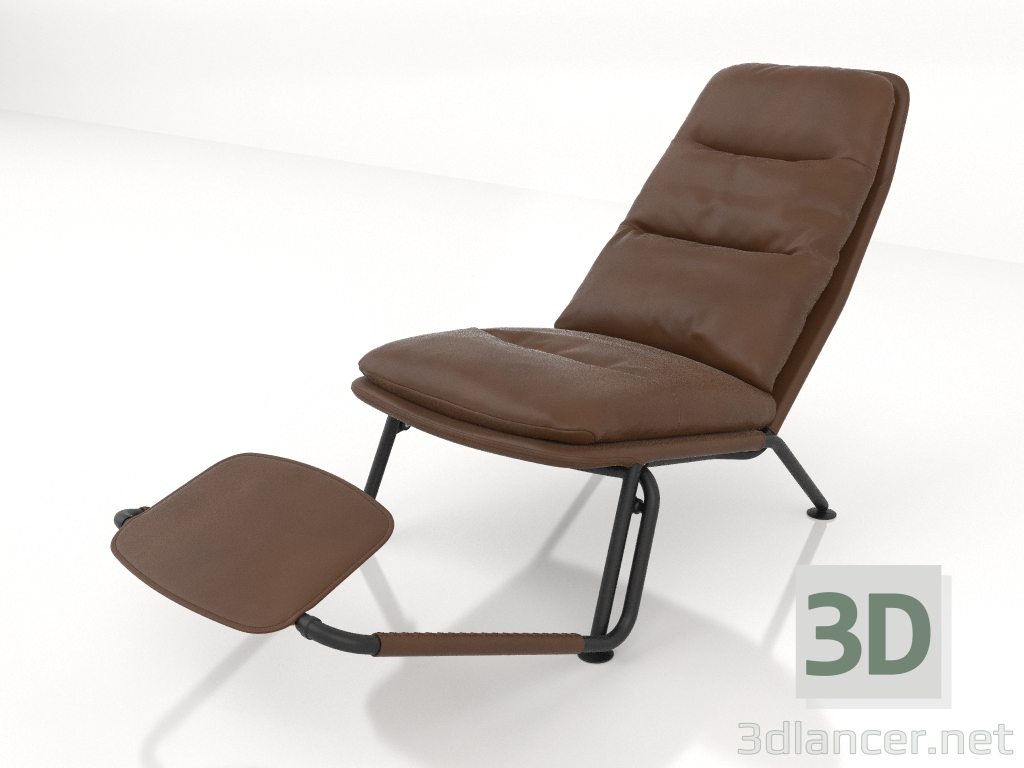 modèle 3D Fauteuil inclinable (déplié) - preview