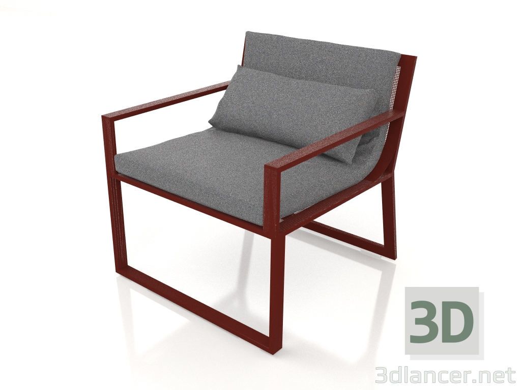 modèle 3D Fauteuil club (Rouge vin) - preview