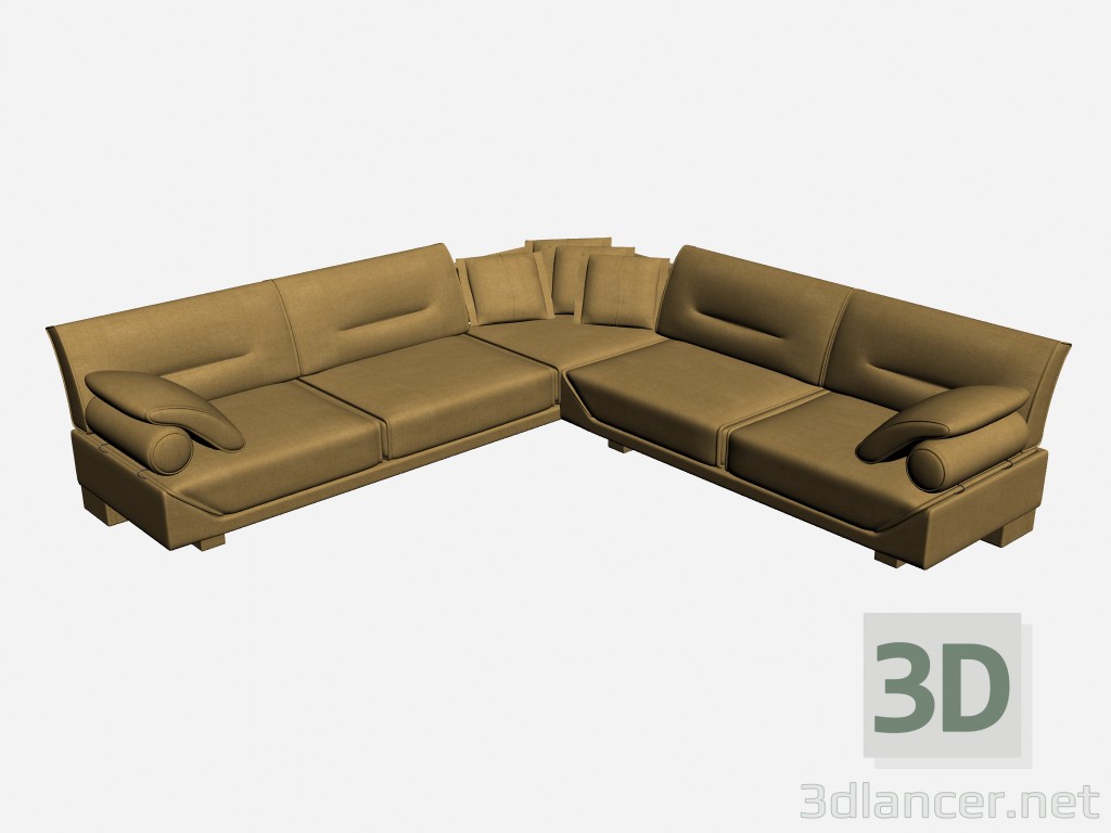 3d model Sea view excellent luxury apartment sofa - preview