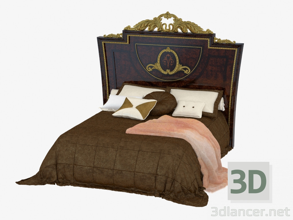 3d model Cama doble en estilo clásico 1673 - vista previa