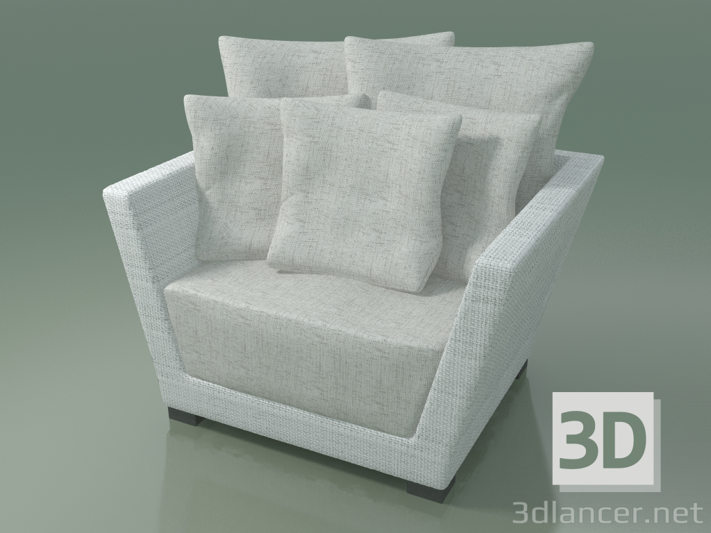 3D modeli Beyaz ve gri dokuma polietilen koltuk InOut (501) - önizleme