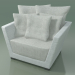 3d model Sillón en polietileno tejido blanco y gris InOut (501) - vista previa