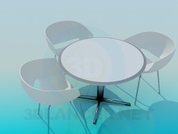 Table et chaises pour café