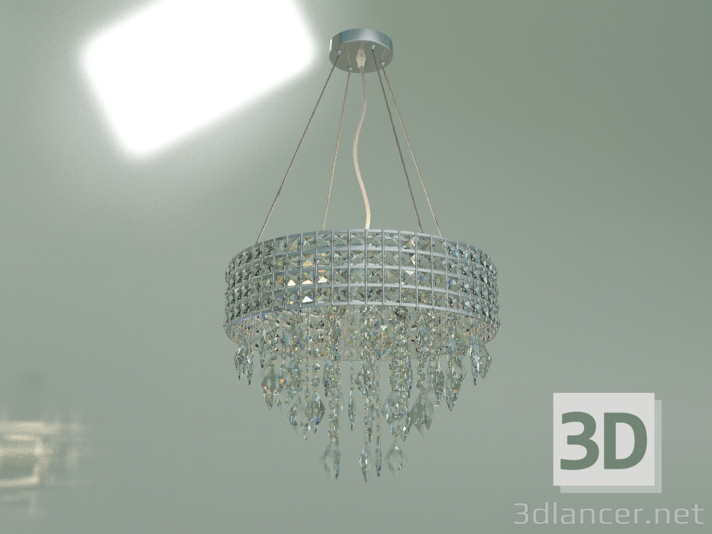 Modelo 3d Lustre suspenso Kira 10115-5 (Cromo-claro Strotskis de cristal) - preview