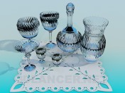 A set of cut glass