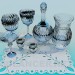 3d model Un conjunto de vidrio de corte - vista previa