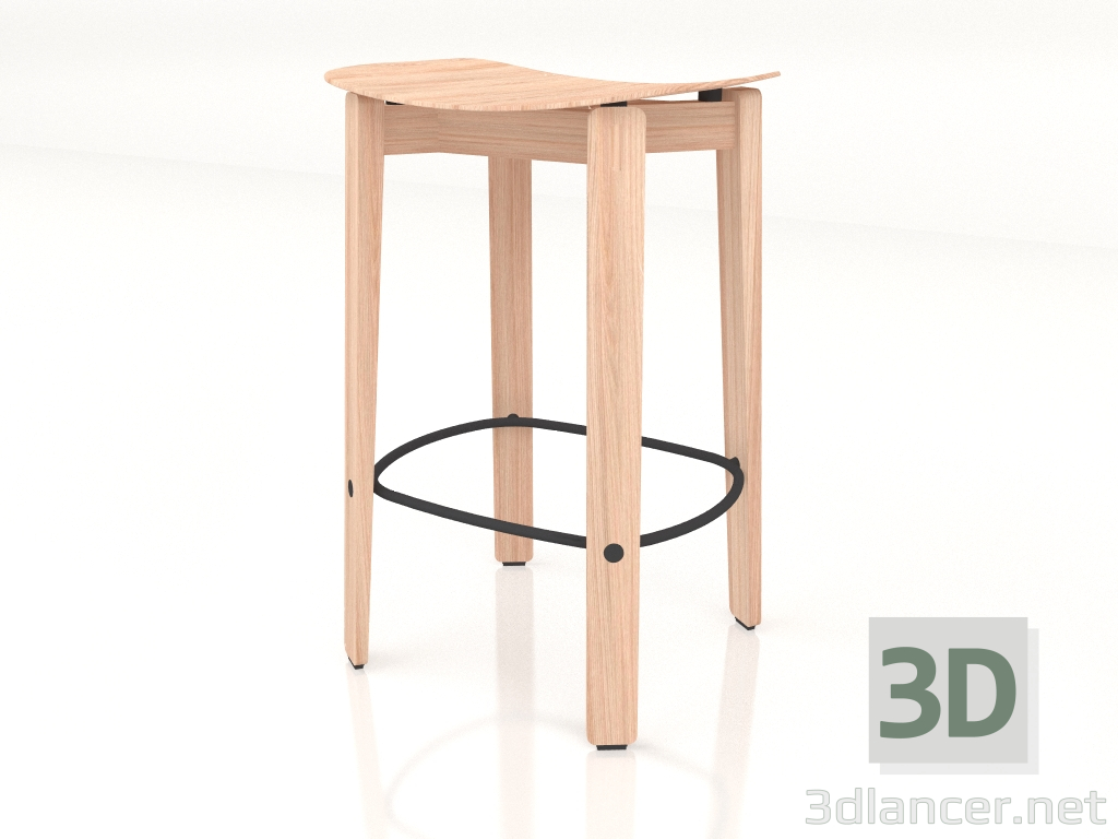 3d model Taburete semi-bar Nora (claro) - vista previa