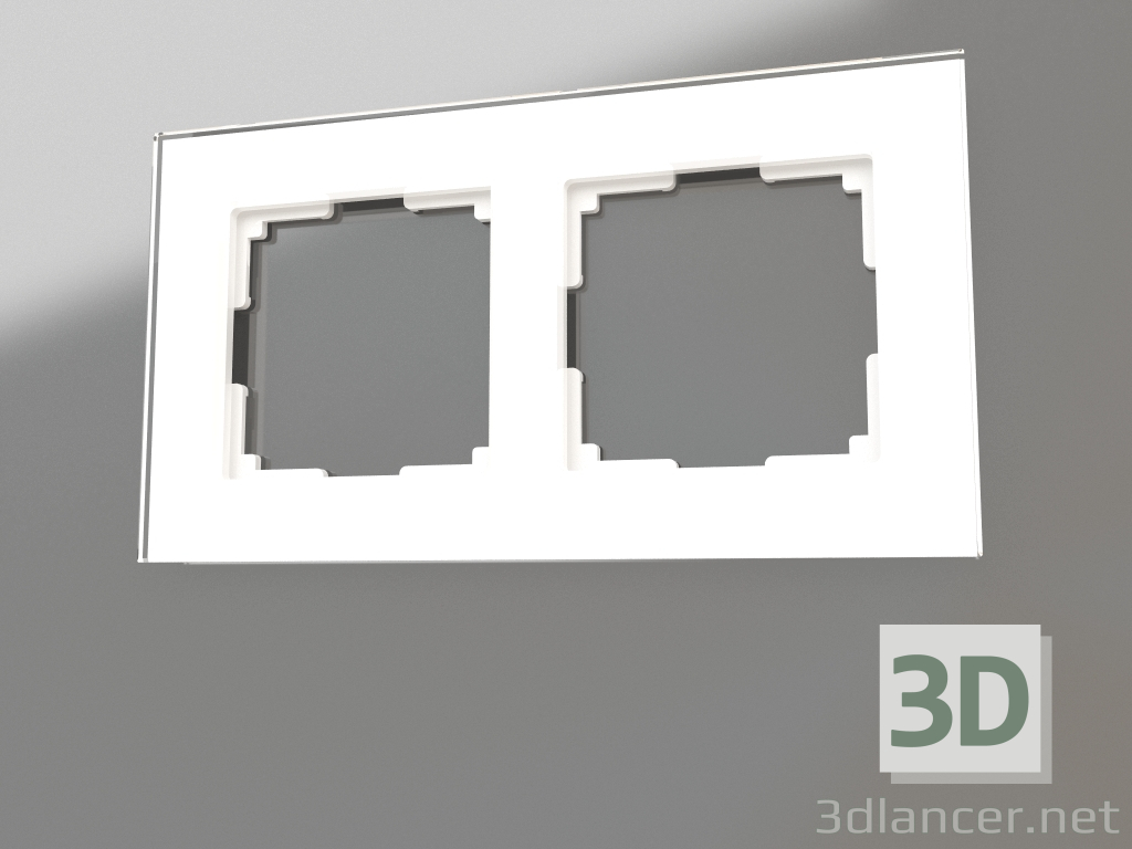 Modelo 3d Moldura para 2 postes Favorit (branco, vidro) - preview