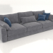 3d model Straight 3-seater sofa SHERLOCK (upholstery option 6) - preview